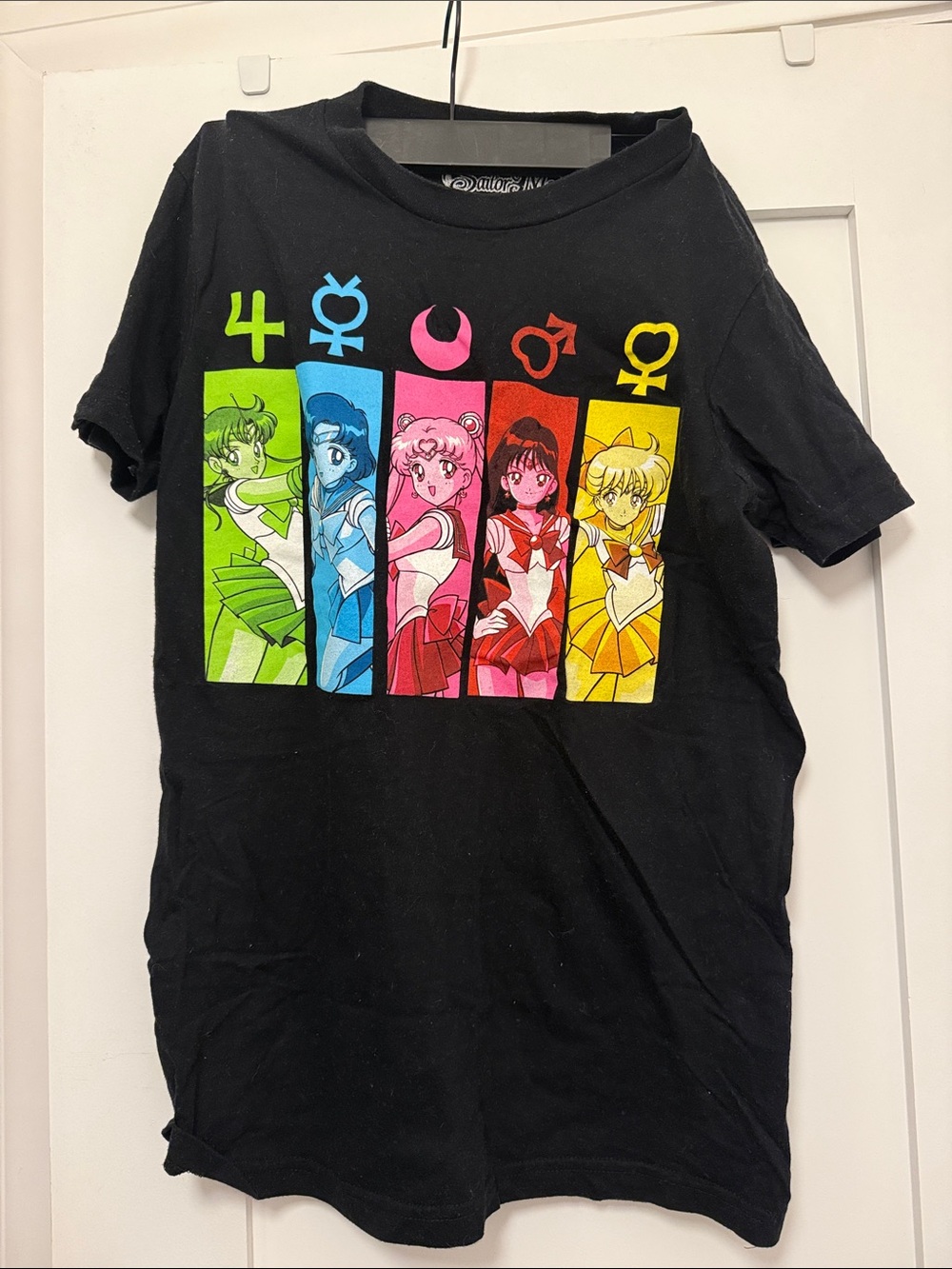 Black Sailor Moon Graphic Tee - Multicolor Print